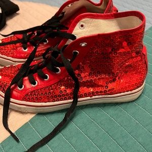 Red sequined hightops